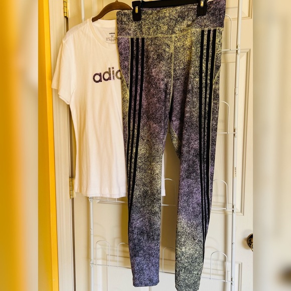 Womens Adidas Feel Brilliant Leggings & Shirt Set (both Size M) - Picture 3 of 3